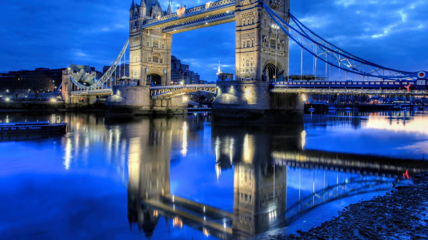Обои тауэрский мост, лондонский Тауэр, река темза, лондонский мост, мост в разрешении 1366x768