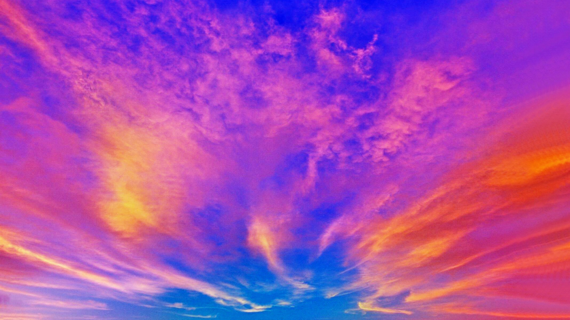 Обои синий, дневное время, атмосфера, облако, послесвечение в разрешении 1920x1080