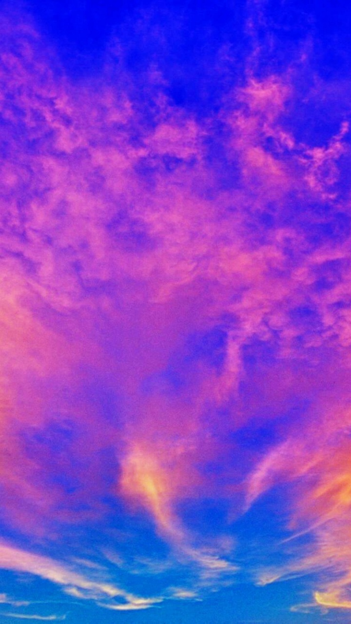 Обои синий, дневное время, атмосфера, облако, послесвечение в разрешении 720x1280