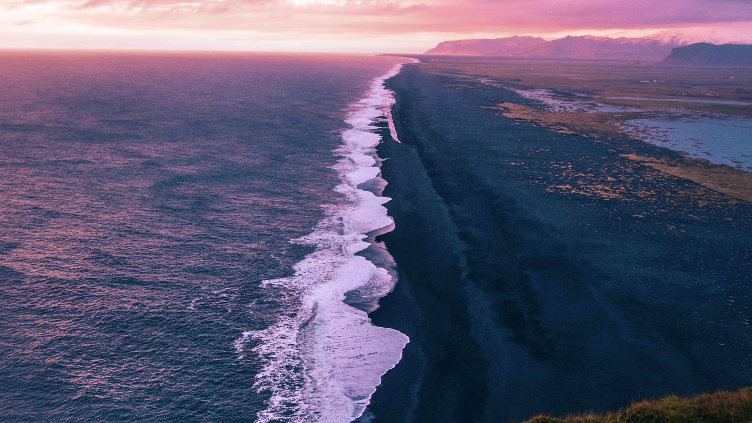 Обои андроид, облако, вода, атмосфера, послесвечение в разрешении 2560x1440