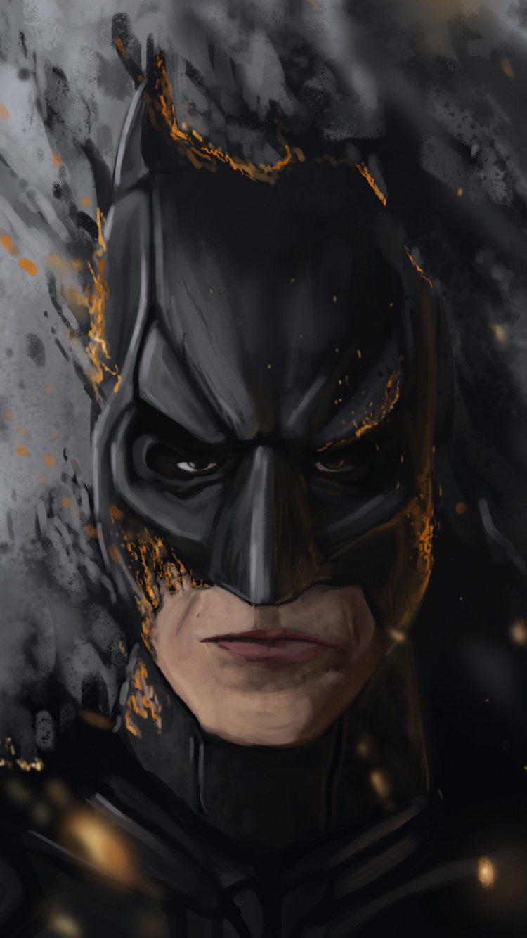 Обои Бэтмен, супергерой, Лига справедливости, суперзлодей, иллюстрация в разрешении 750x1334