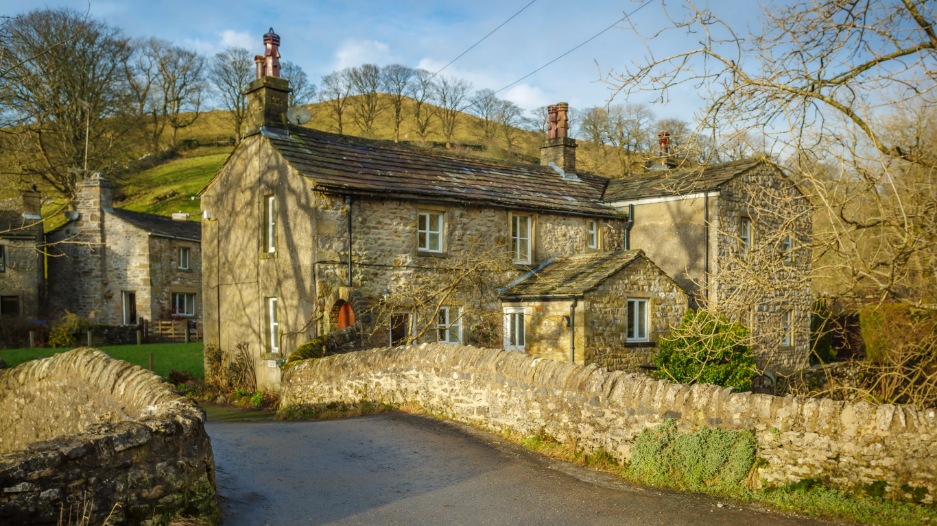 Обои коттедж, здание, свойство, Хаус, родина в разрешении 1366x768