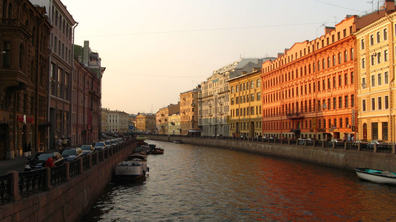Обои Санкт Петербург, канал, водный путь, водоем, городок в разрешении 1280x720