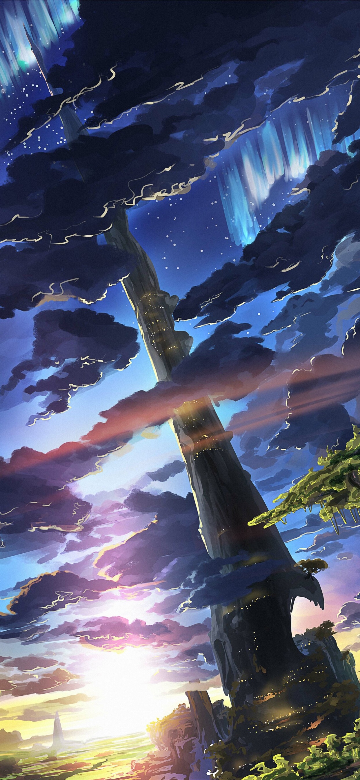 Обои атмосфера, свет, космос, облако, иллюстрация в разрешении 1242x2688