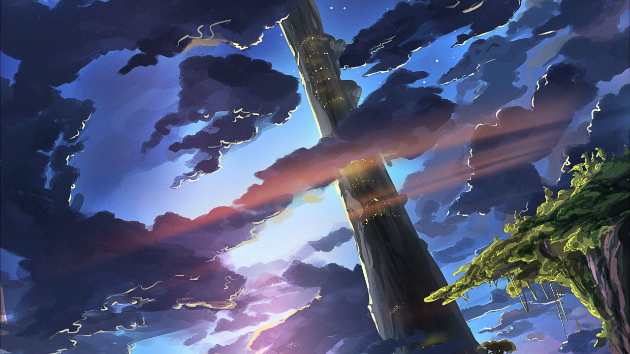 Обои атмосфера, свет, космос, облако, иллюстрация в разрешении 1280x720