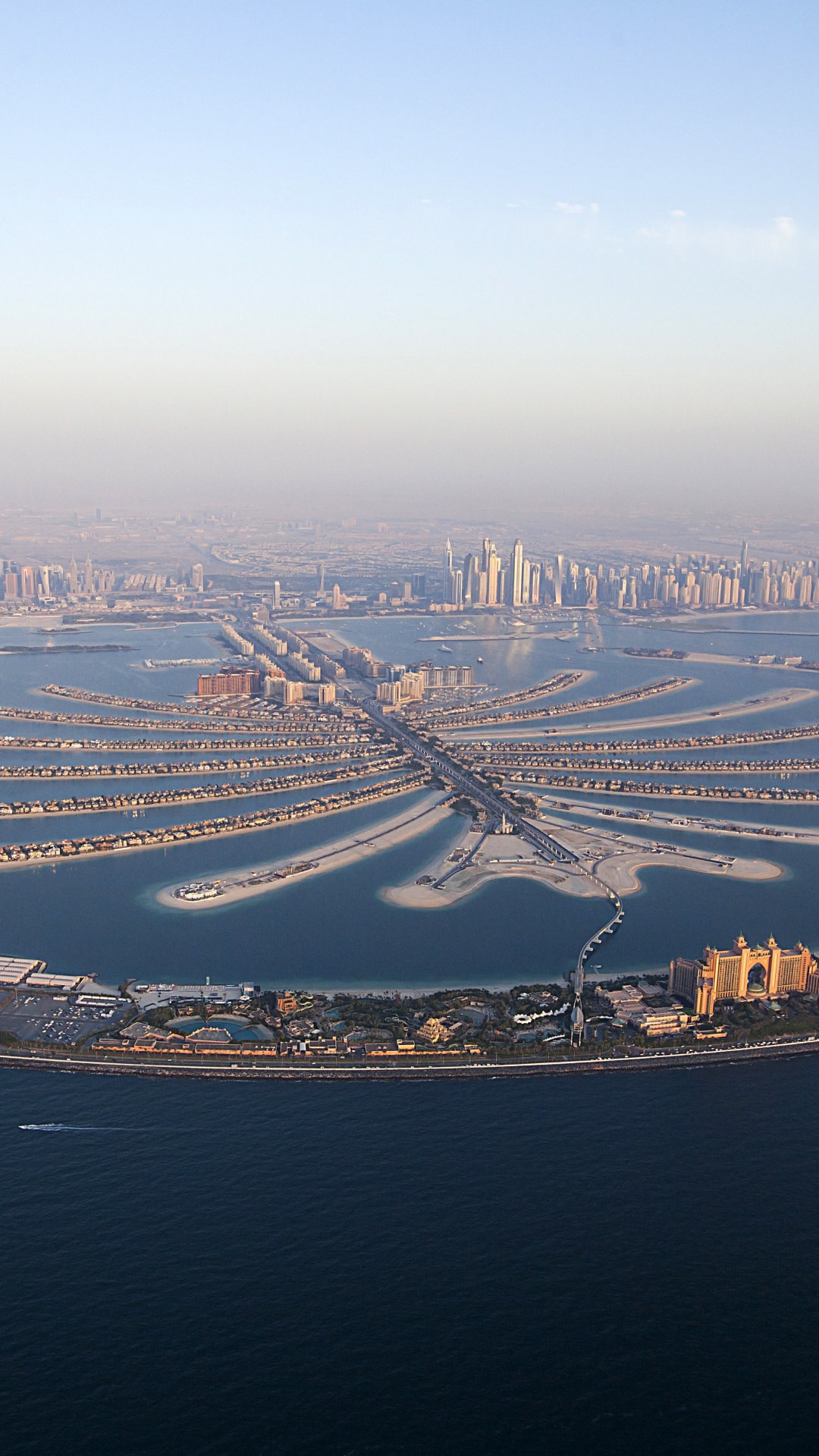 Обои Пальма Джумейра, искусственный остров, гидроресурсы, вода, Свойства Нахил в разрешении 1080x1920