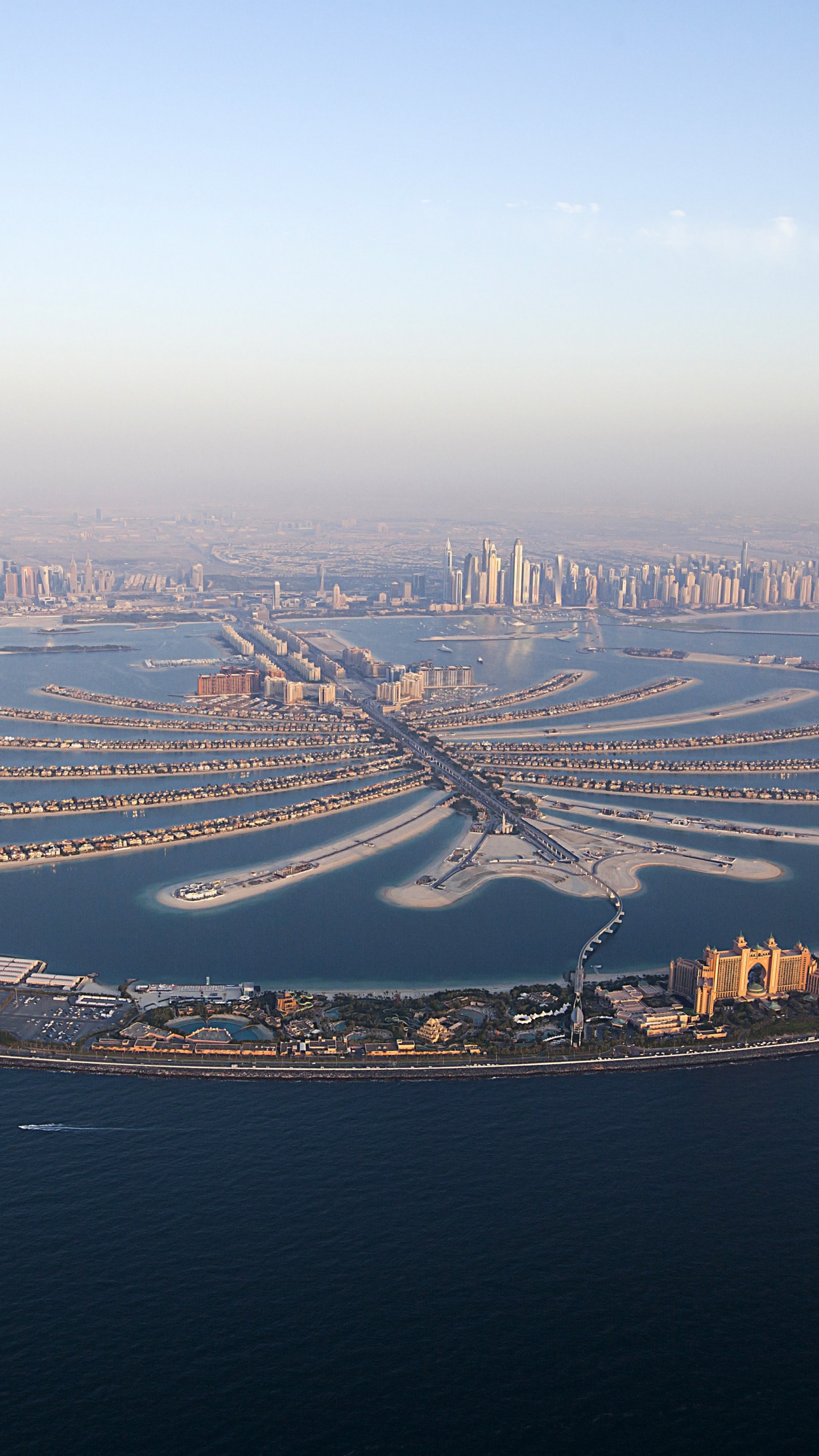 Обои Пальма Джумейра, искусственный остров, гидроресурсы, вода, Свойства Нахил в разрешении 1440x2560