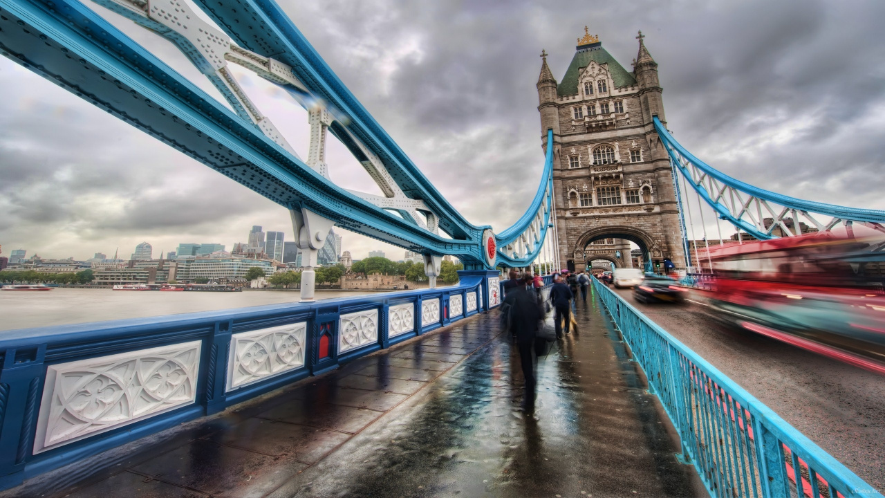 Обои тауэрский мост, лондонский Тауэр, река темза, лондонский мост, подвесной мост в разрешении 1280x720