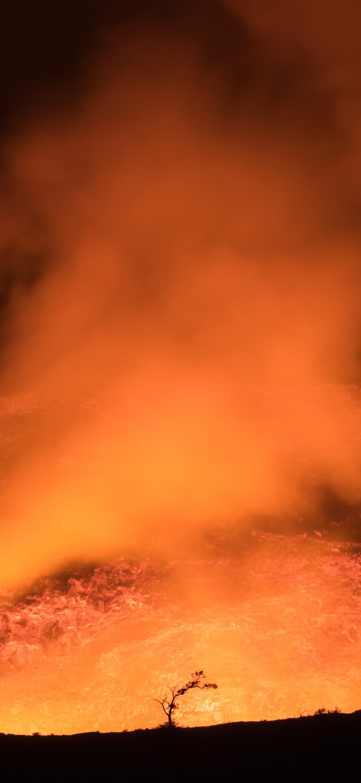 Обои пламя, атмосфера, дым, огонь, геология в разрешении 1242x2688