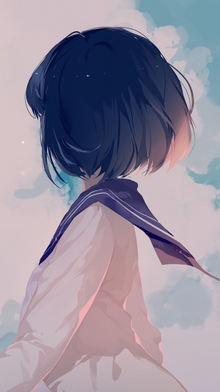 Обои аниме, Манга, волосы, синий, прическа в разрешении 720x1280