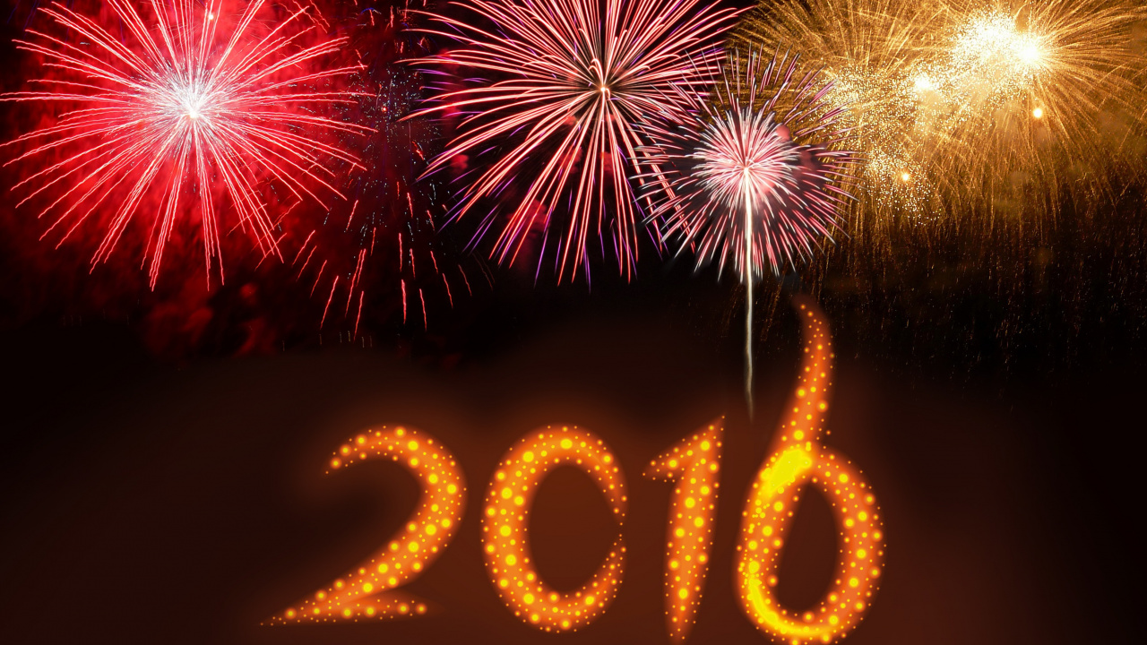 Обои Новый год, канун Нового года, салют, событие, бенгальский огонь в разрешении 1280x720