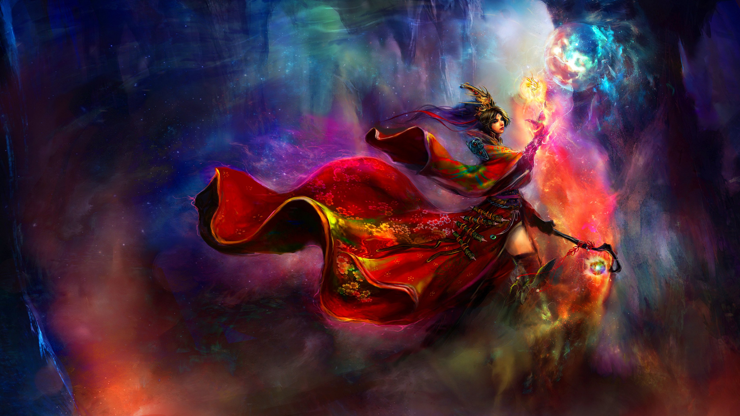 Обои Diablo 3 жнец душ, маг, фэнтези, арт, графика в разрешении 2560x1440