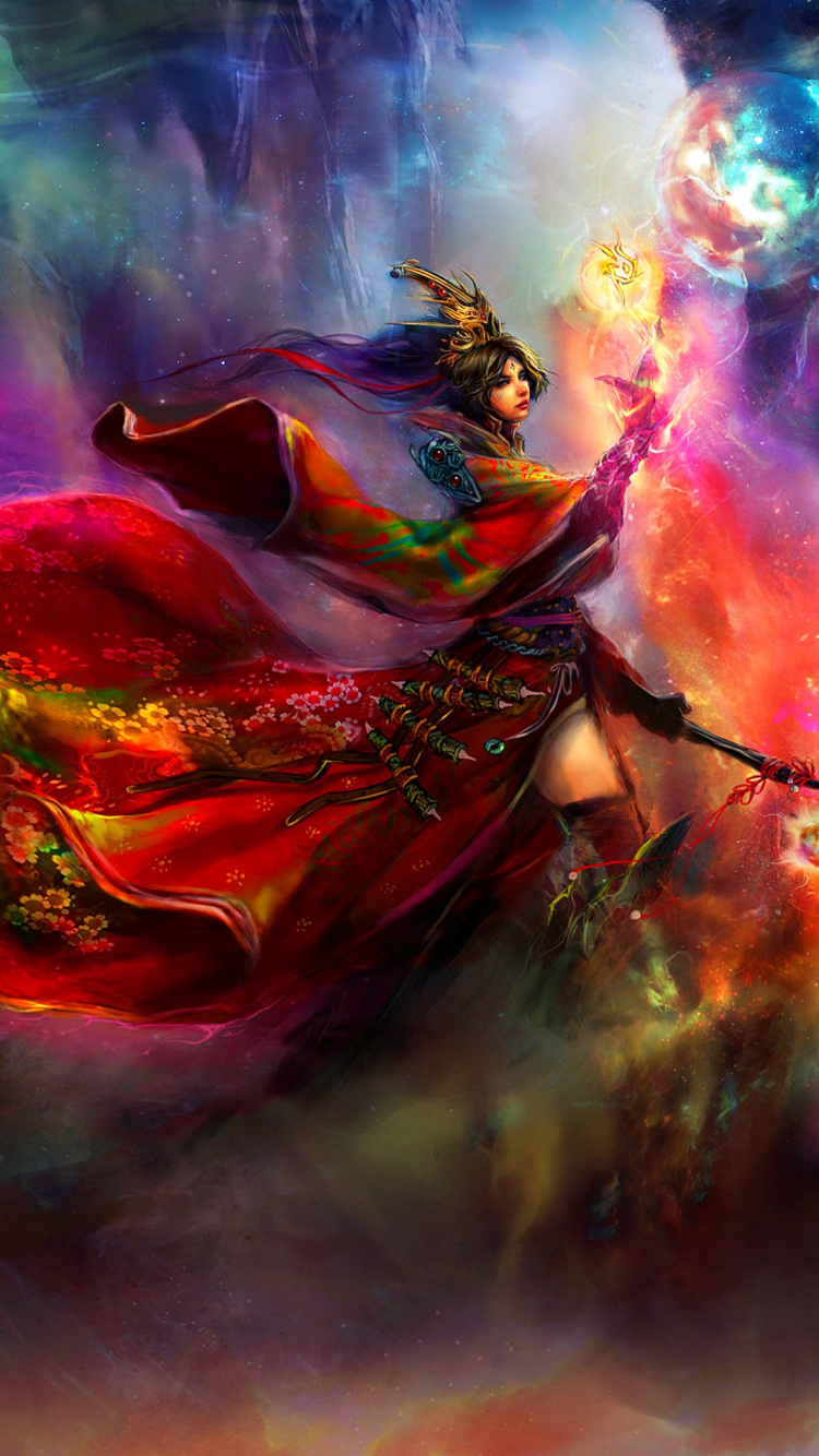 Обои Diablo 3 жнец душ, маг, фэнтези, арт, графика в разрешении 750x1334