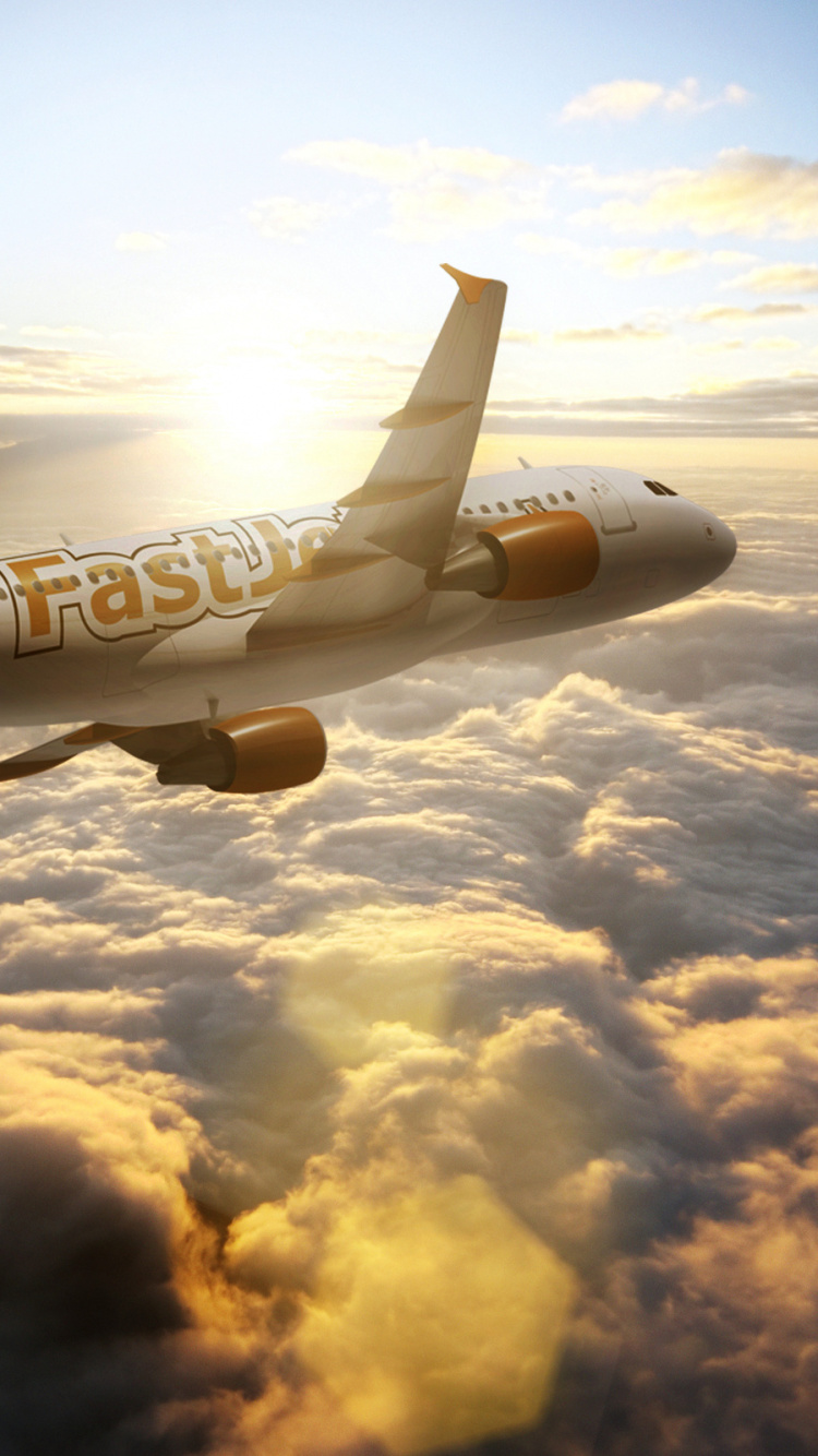 Обои полет, самолет, авиакомпания, самолеты, авиация в разрешении 750x1334