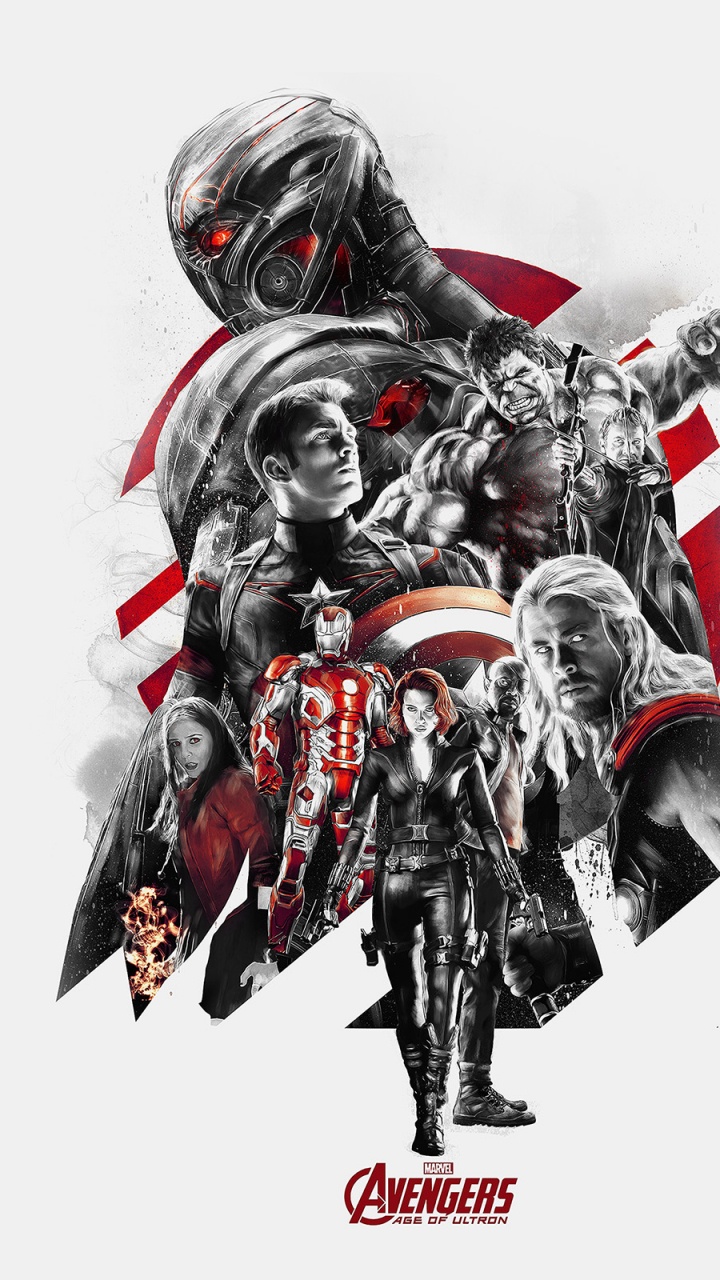 Обои Альтрон, мститель, постер, арт, машина в разрешении 720x1280