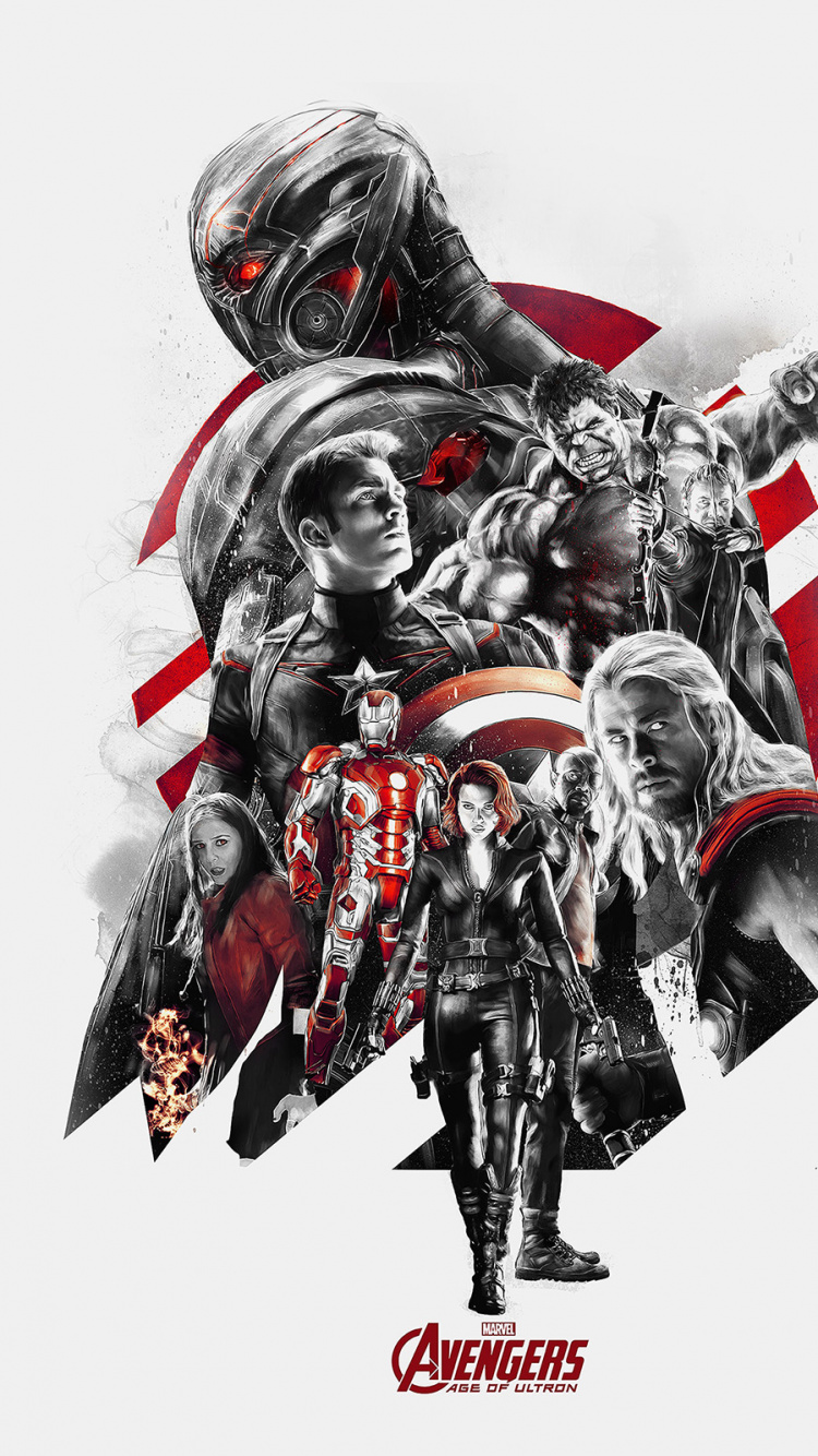 Обои Альтрон, мститель, постер, арт, машина в разрешении 750x1334