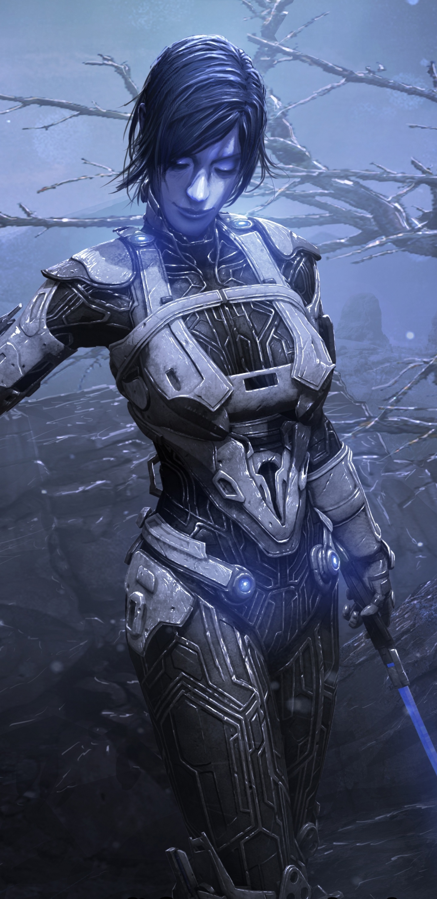 Обои цифровое искусство, арт, Научная фантастика, компьютерная игра, темнота в разрешении 1440x2960