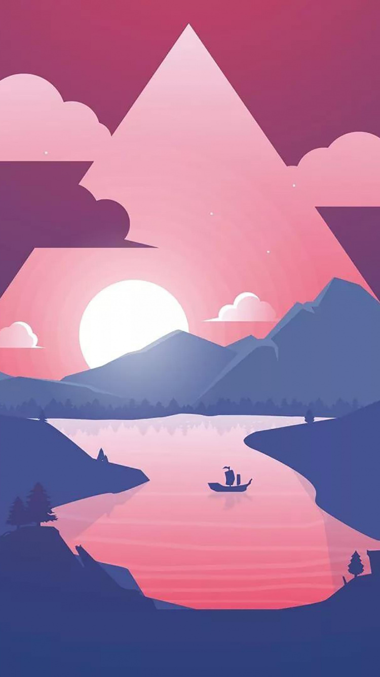 Обои минимализм, арт, абстрактное искусство, артист, цифровое искусство в разрешении 750x1334