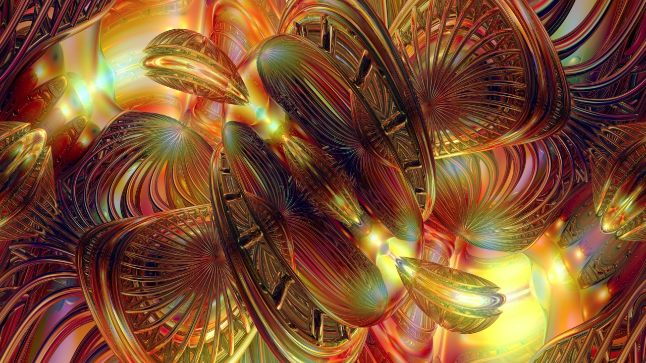 Обои фрактальное искусство, психоделическое искусство, симметрия, постер, абстрактное искусство в разрешении 1280x720