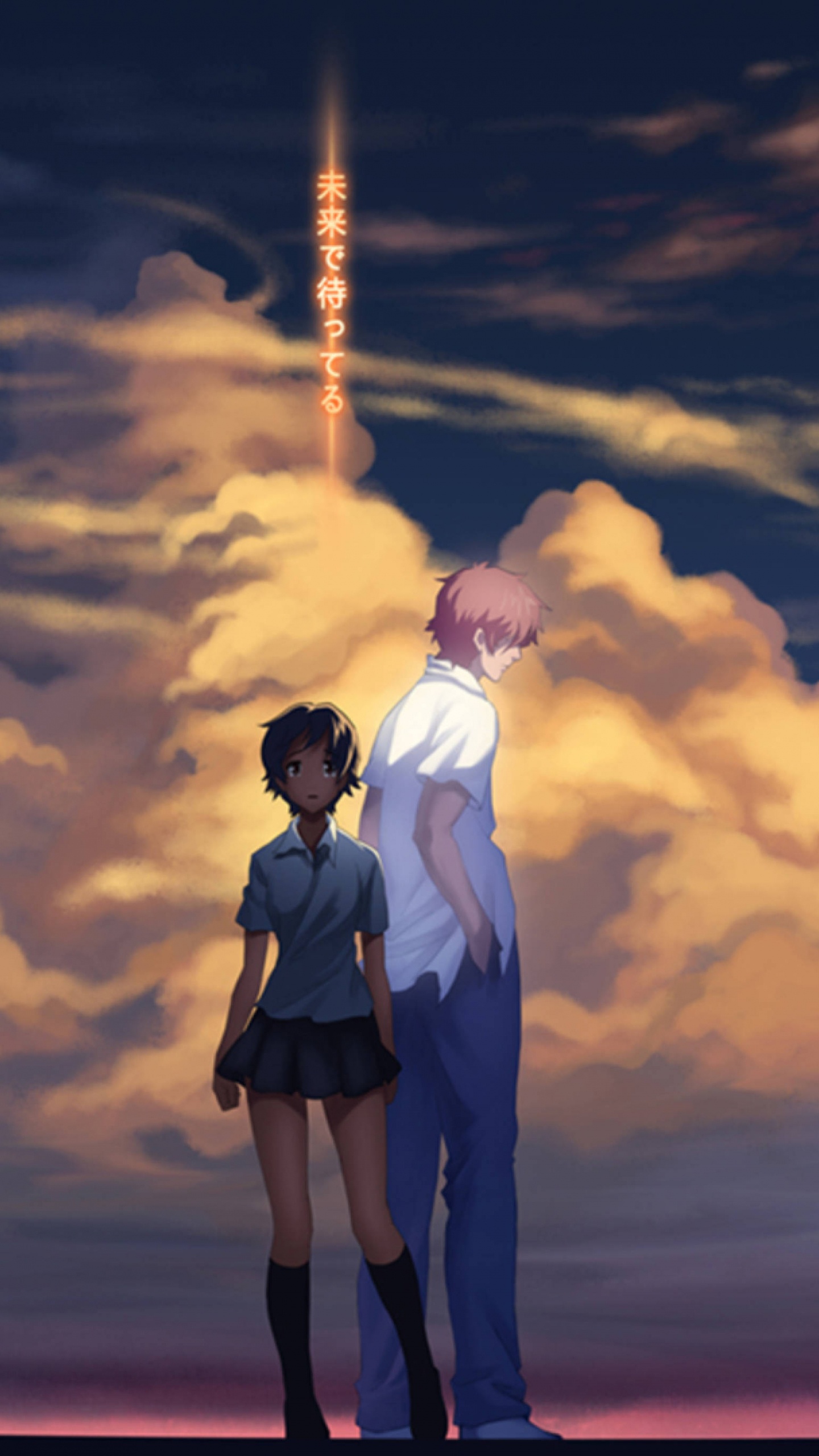 Обои девушка которая прыгнула через время, аниме, Тиаки Мамия, арт, облако в разрешении 1440x2560