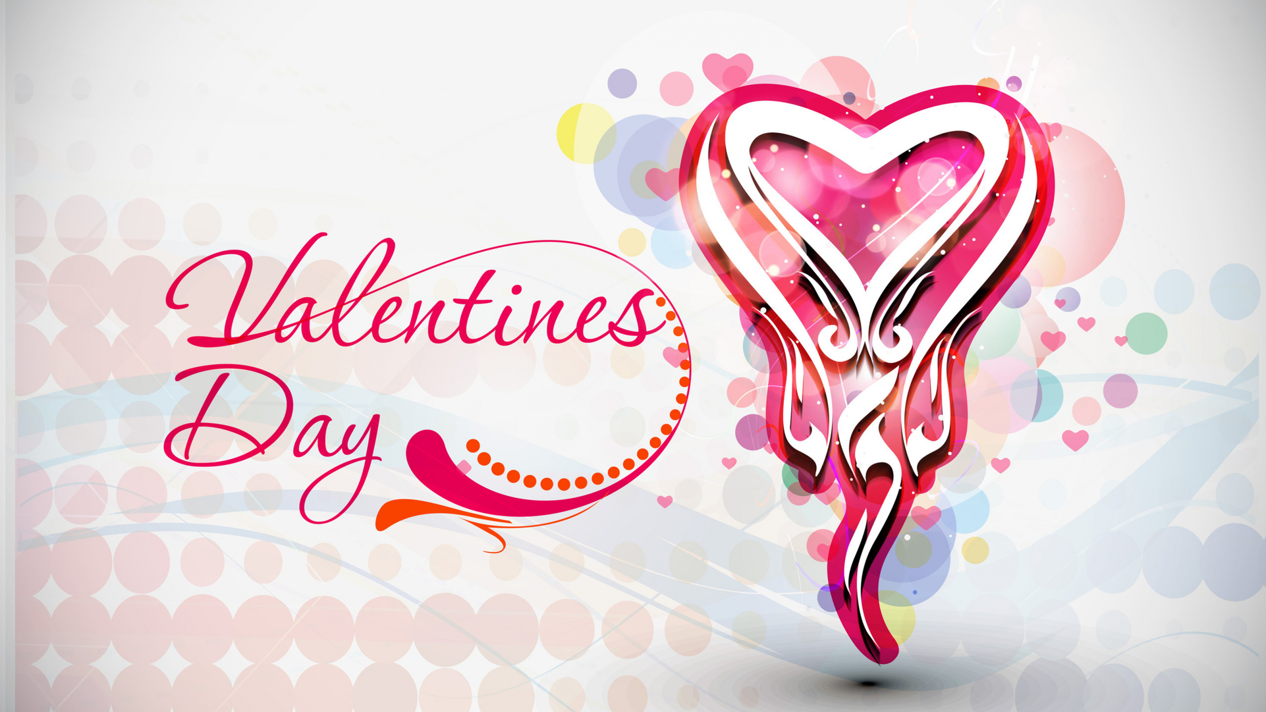 Обои День Святого Валентина, сердце, розовый, текст, любовь в разрешении 2560x1440