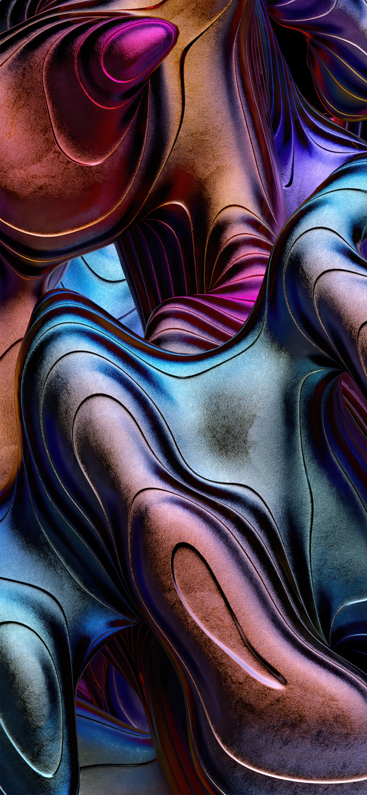 Обои фрактальное искусство, цифровое искусство, пурпур, ткань, живопись в разрешении 1242x2688