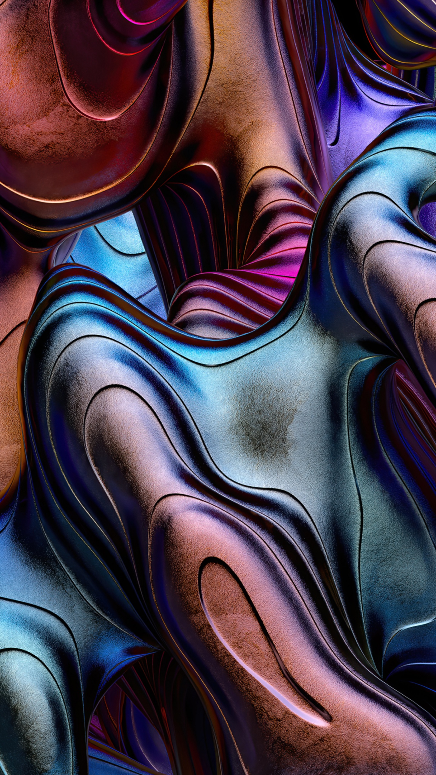 Обои фрактальное искусство, цифровое искусство, пурпур, ткань, живопись в разрешении 1440x2560