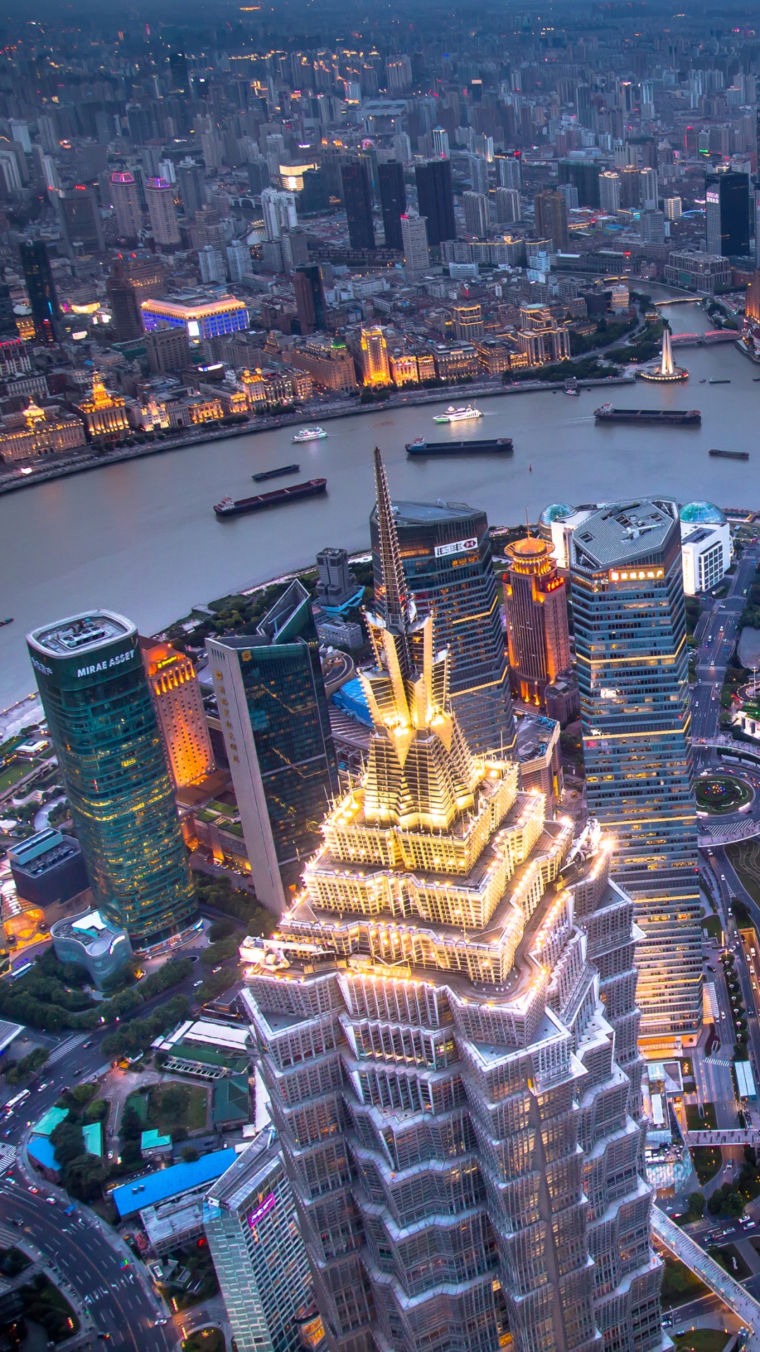 Обои Шанхай, Гонконг, городской пейзаж, метрополия, городской район в разрешении 1080x1920