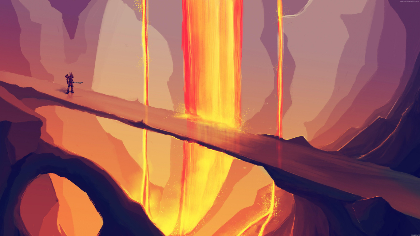 Обои тепло, Апельсин, линия, графика, полутона и оттенки в разрешении 1366x768