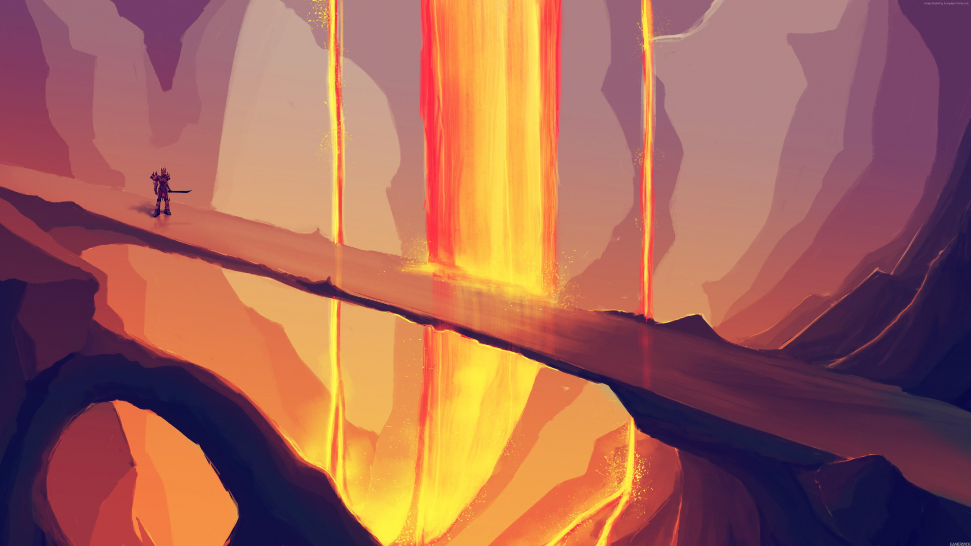 Обои тепло, Апельсин, линия, графика, полутона и оттенки в разрешении 1920x1080