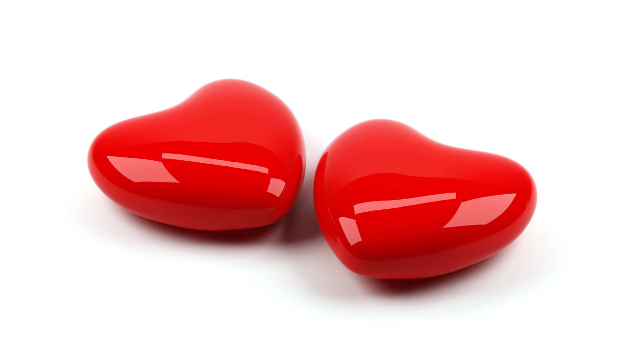 Обои сердце, красный цвет, любовь, векторная графика, любовь сердце 3D в разрешении 1280x720