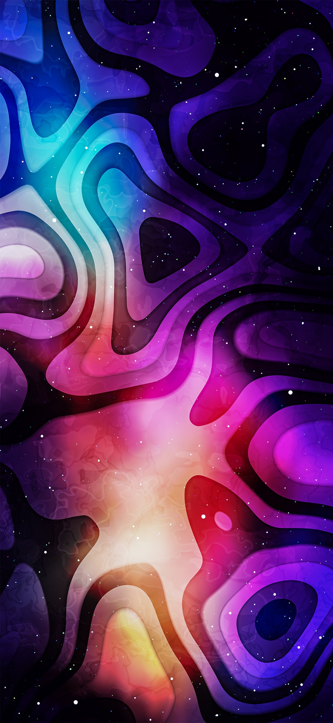 Обои фрактальное искусство, свет, пурпур, розовый, арт в разрешении 1125x2436