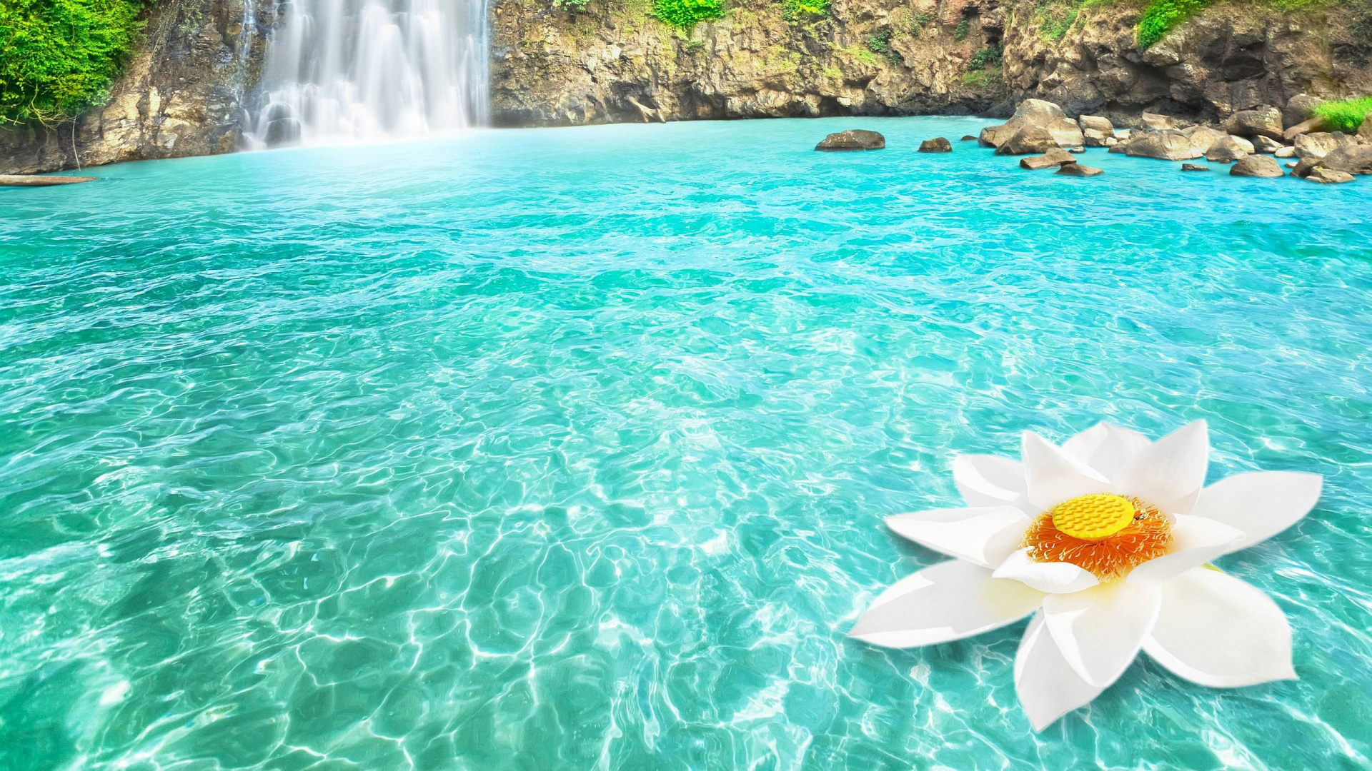 Обои водопад, водоем, гидроресурсы, природа, вода в разрешении 1920x1080