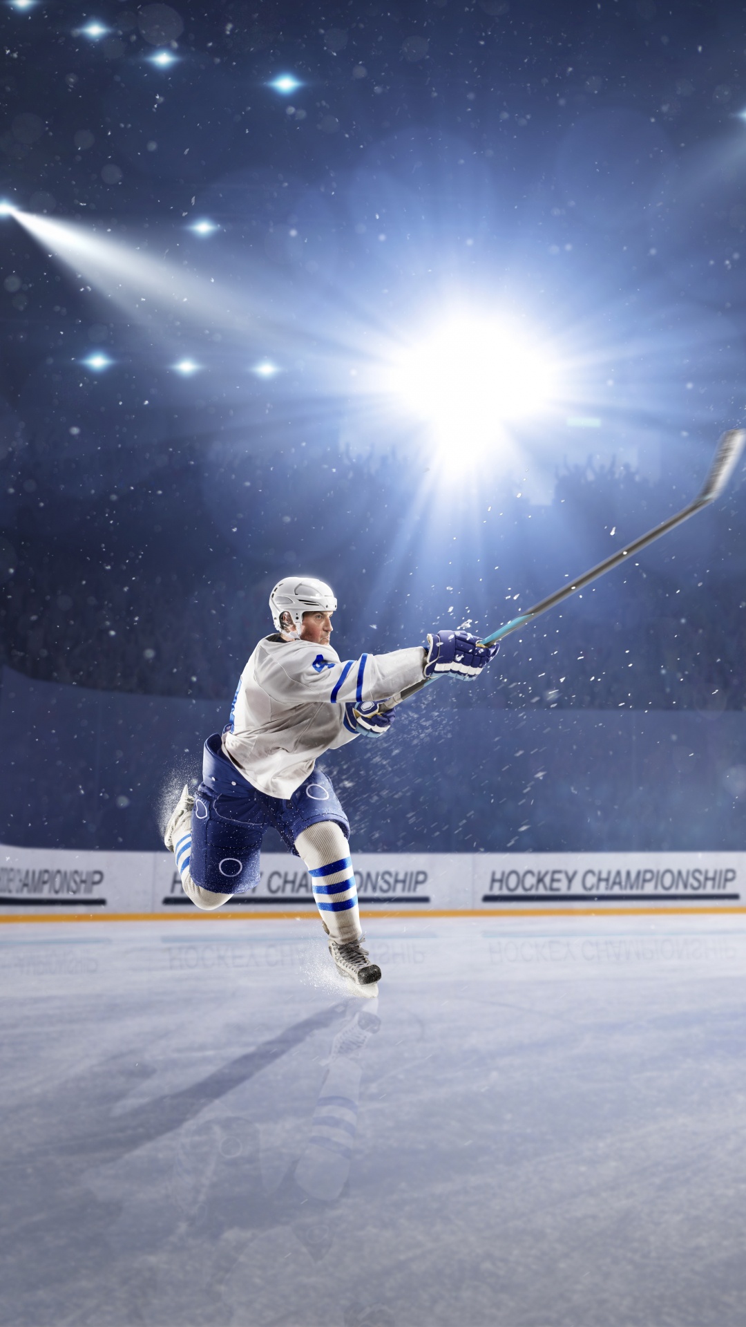 Обои хоккей на льду, хоккей, командный вид спорта, занятие спортом, игрок в разрешении 1080x1920