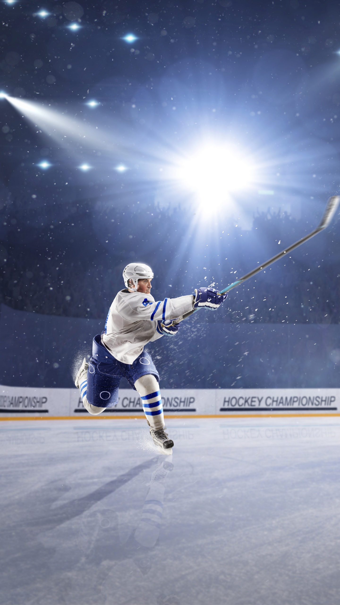 Обои хоккей на льду, хоккей, командный вид спорта, занятие спортом, игрок в разрешении 1440x2560