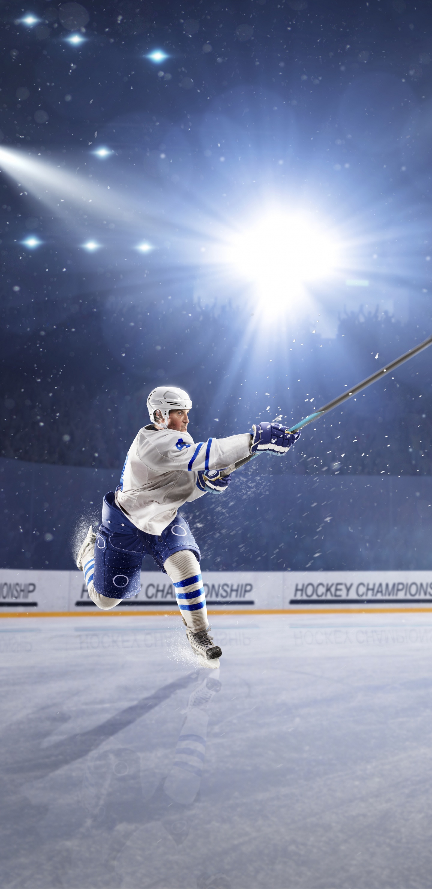 Обои хоккей на льду, хоккей, командный вид спорта, занятие спортом, игрок в разрешении 1440x2960