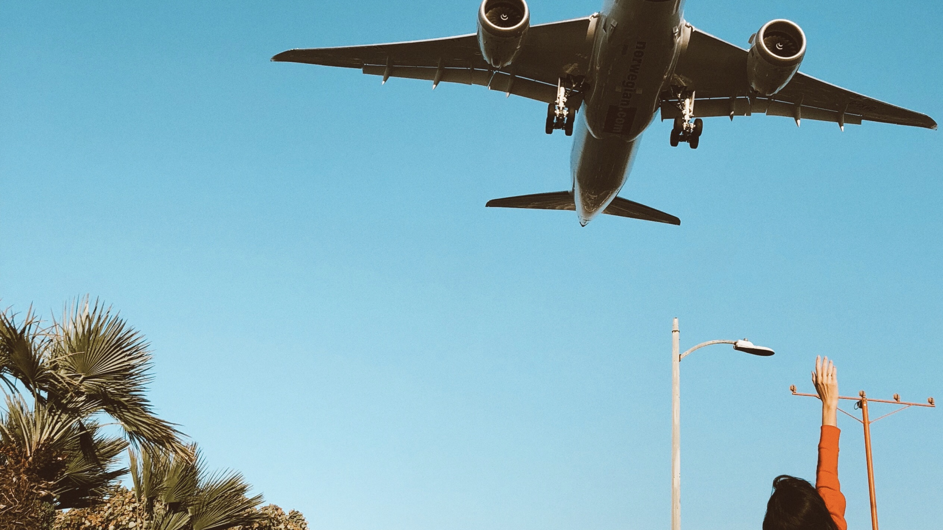 Обои Лос-Анджелес, самолет, воздушное путешествие, самолеты, широкофюзеляжный самолет в разрешении 1920x1080