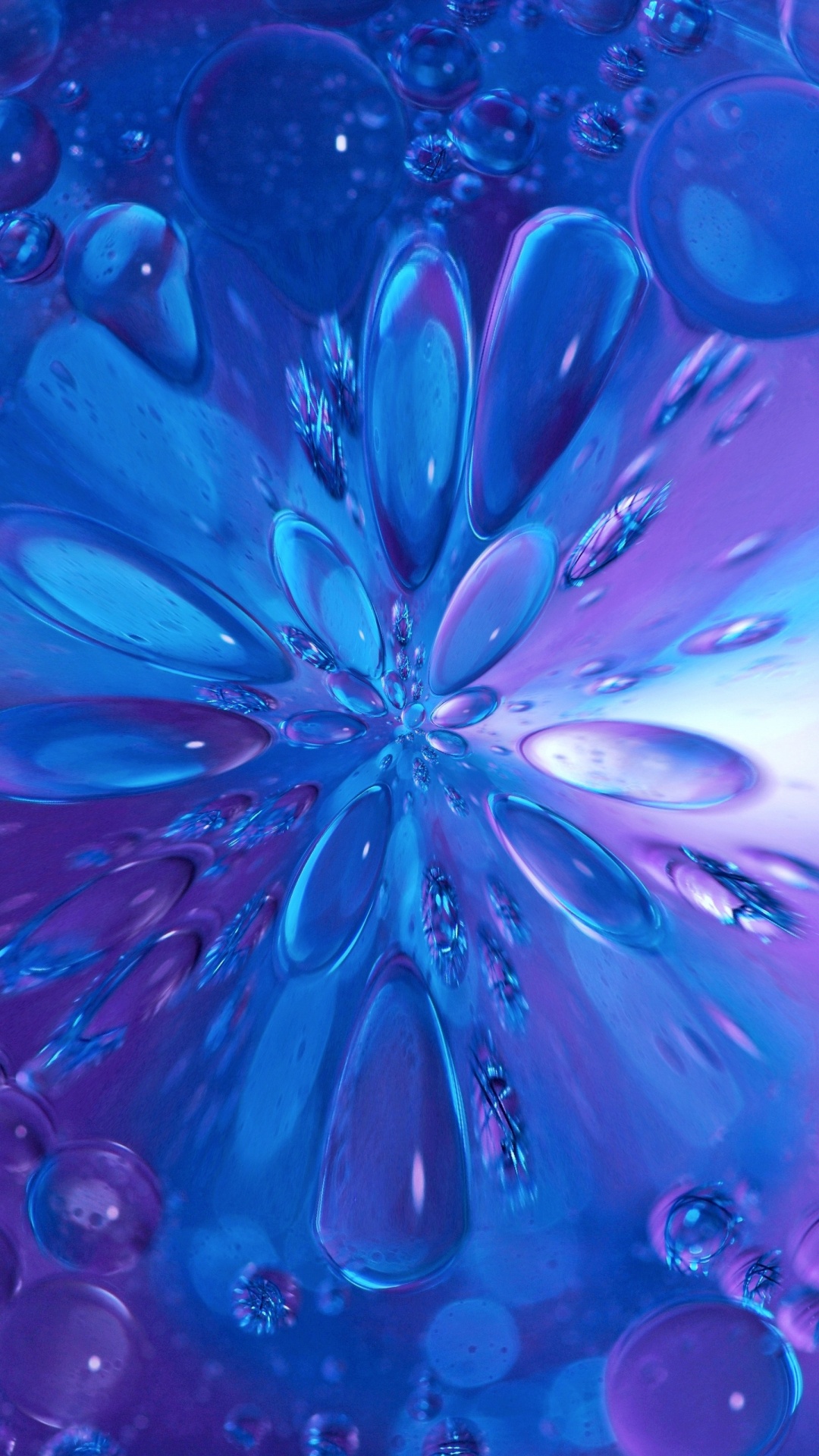 Обои фрактал, синий, вода, Аква, пурпур в разрешении 1080x1920