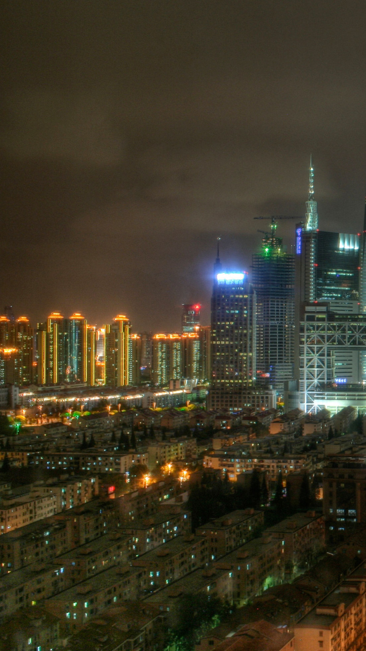 Обои городской пейзаж, город, городской район, метрополия, линия горизонта в разрешении 750x1334