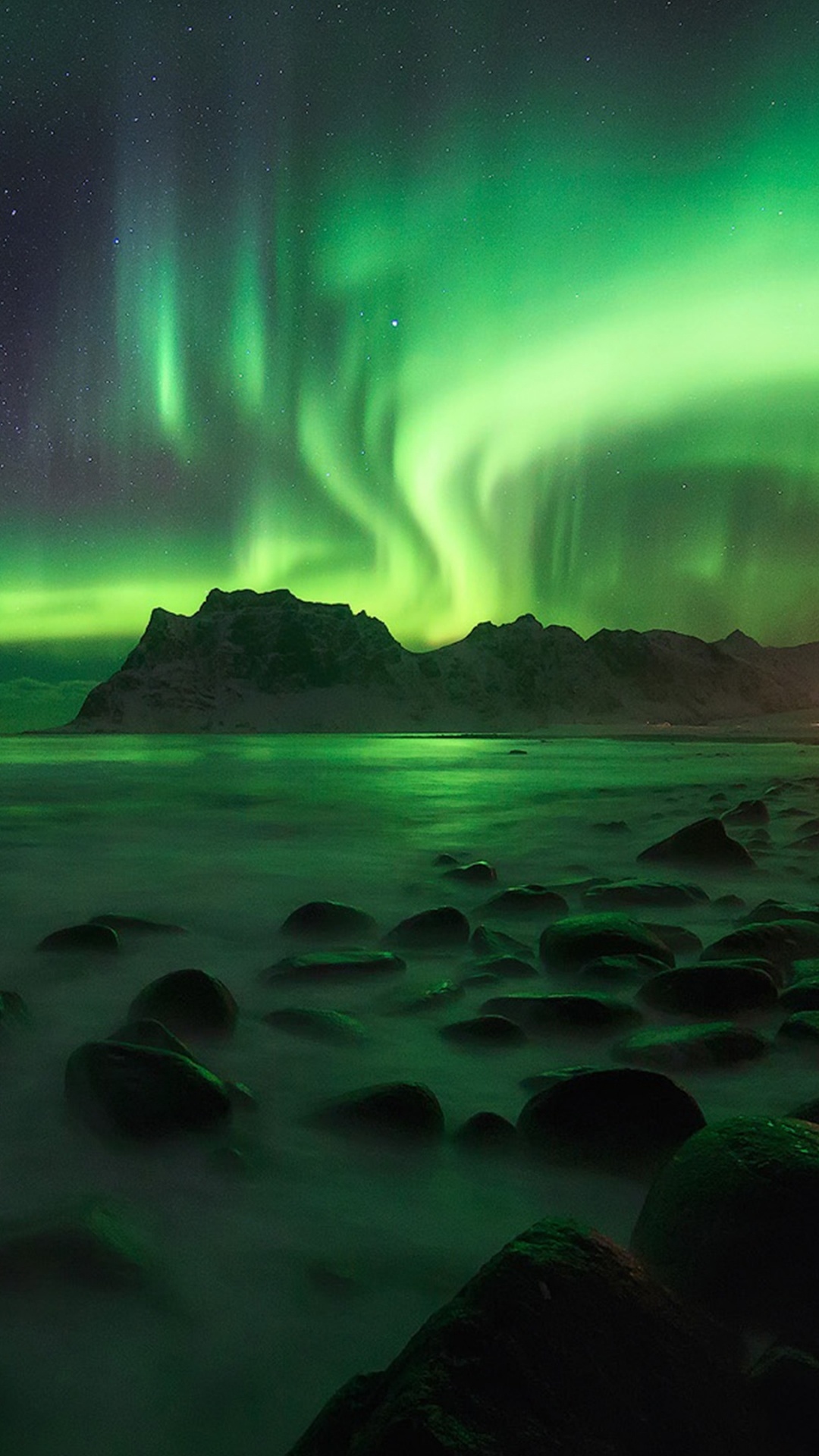 Обои Аврора, природа, вода, море, атмосфера в разрешении 1080x1920