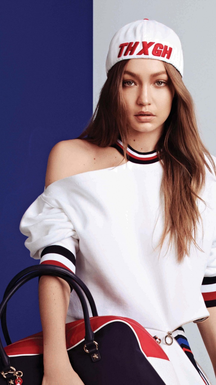 Обои Джиджи Хадид, Томми Хилфигер, супермодель, фэшн, лицо в разрешении 720x1280