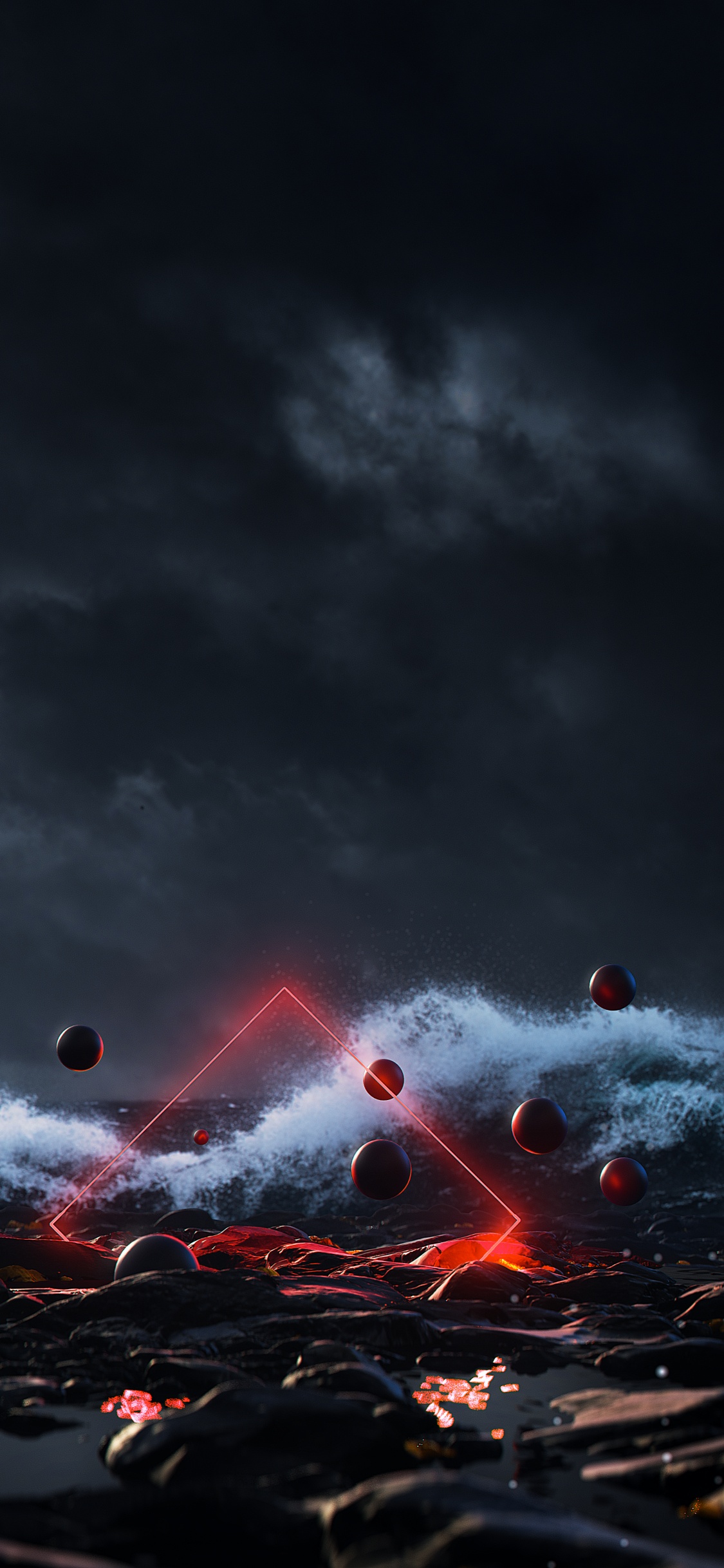 Обои вода, море, облако, атмосфера, лава в разрешении 1125x2436