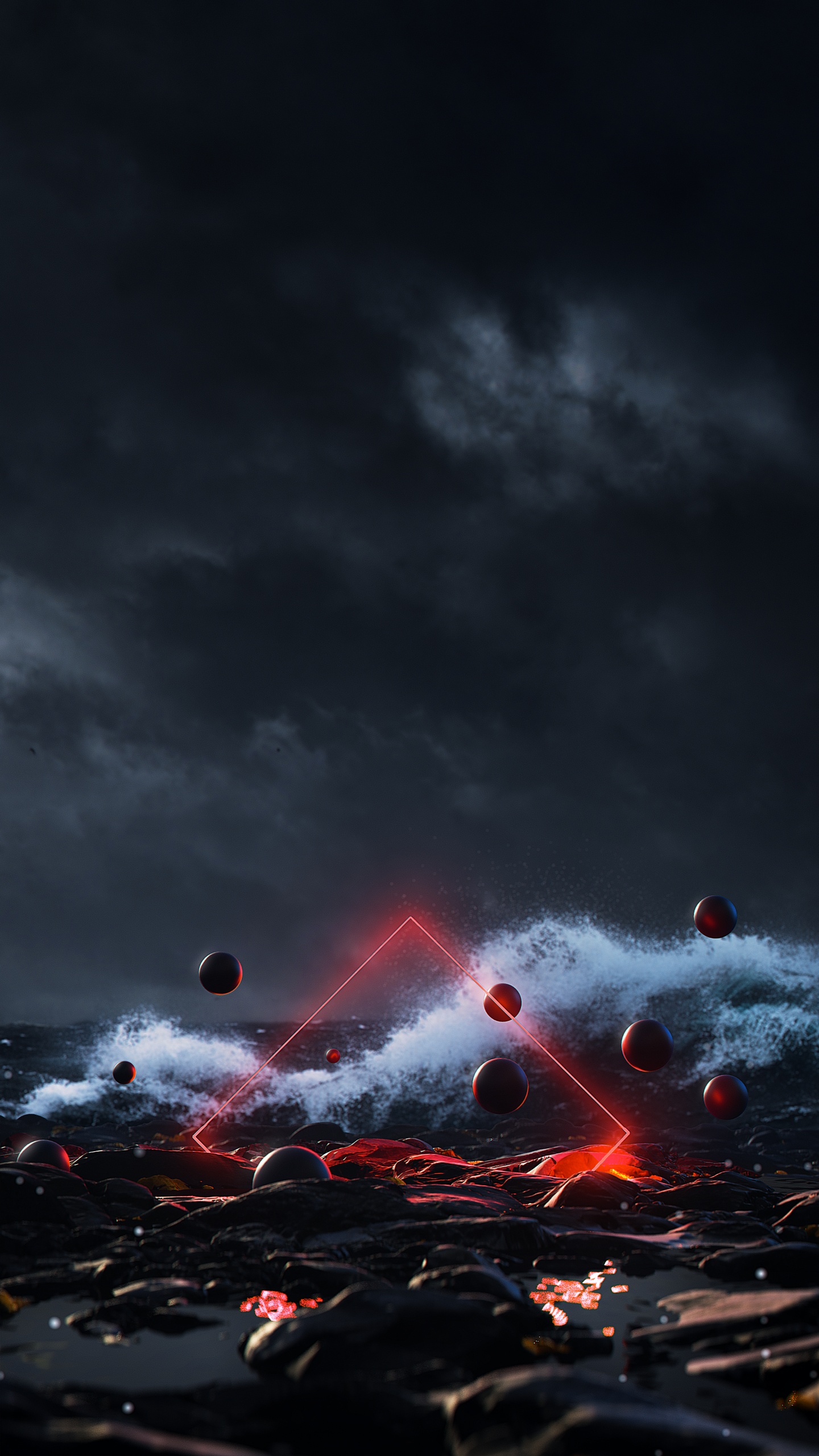 Обои вода, море, облако, атмосфера, лава в разрешении 1440x2560