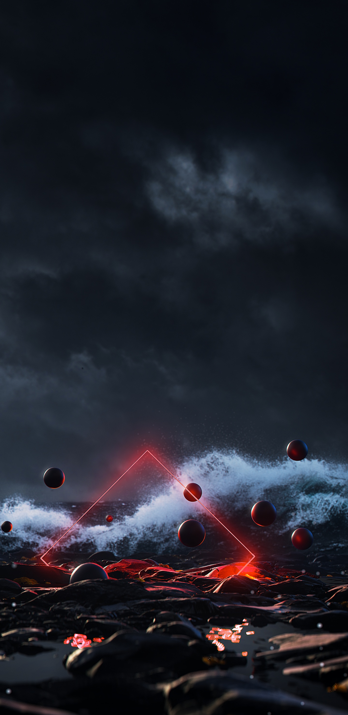 Обои вода, море, облако, атмосфера, лава в разрешении 1440x2960