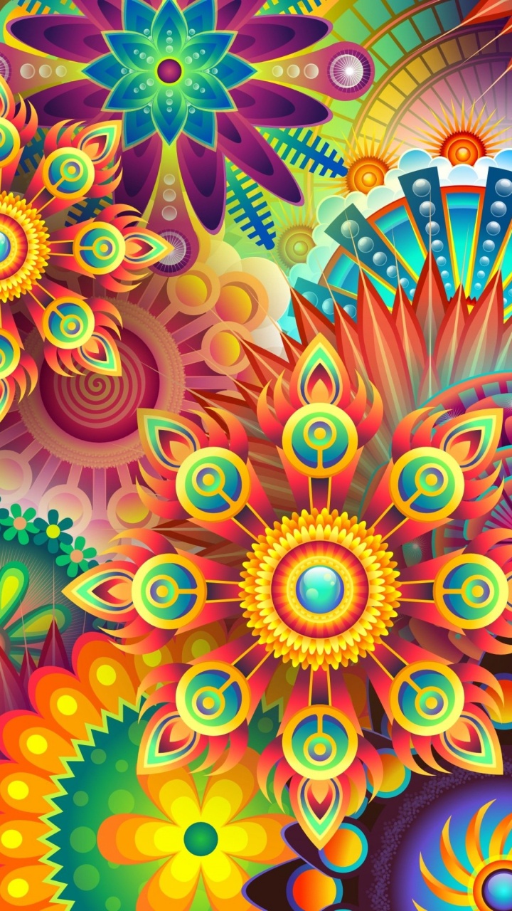 Обои цветное цифровое искусство, цифровое искусство, арт, живопись, цвет в разрешении 720x1280