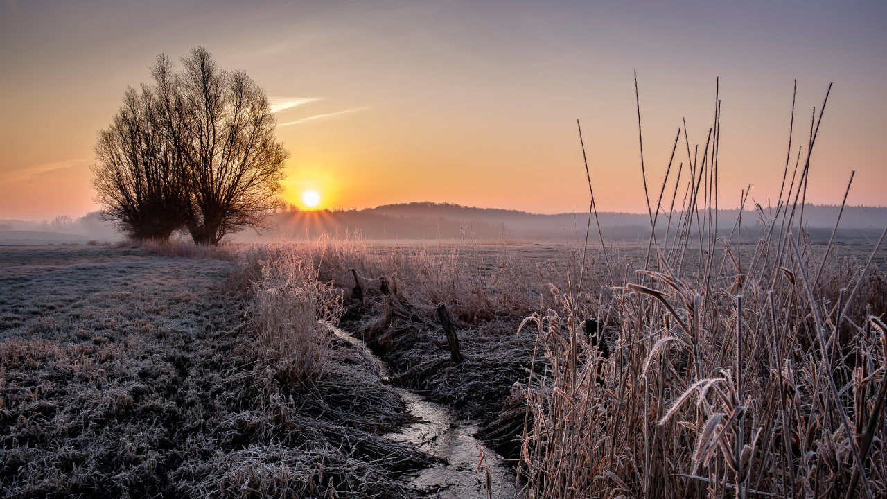 Обои природный ландшафт, атмосфера, пейзаж, горизонт, восход солнца в разрешении 1280x720