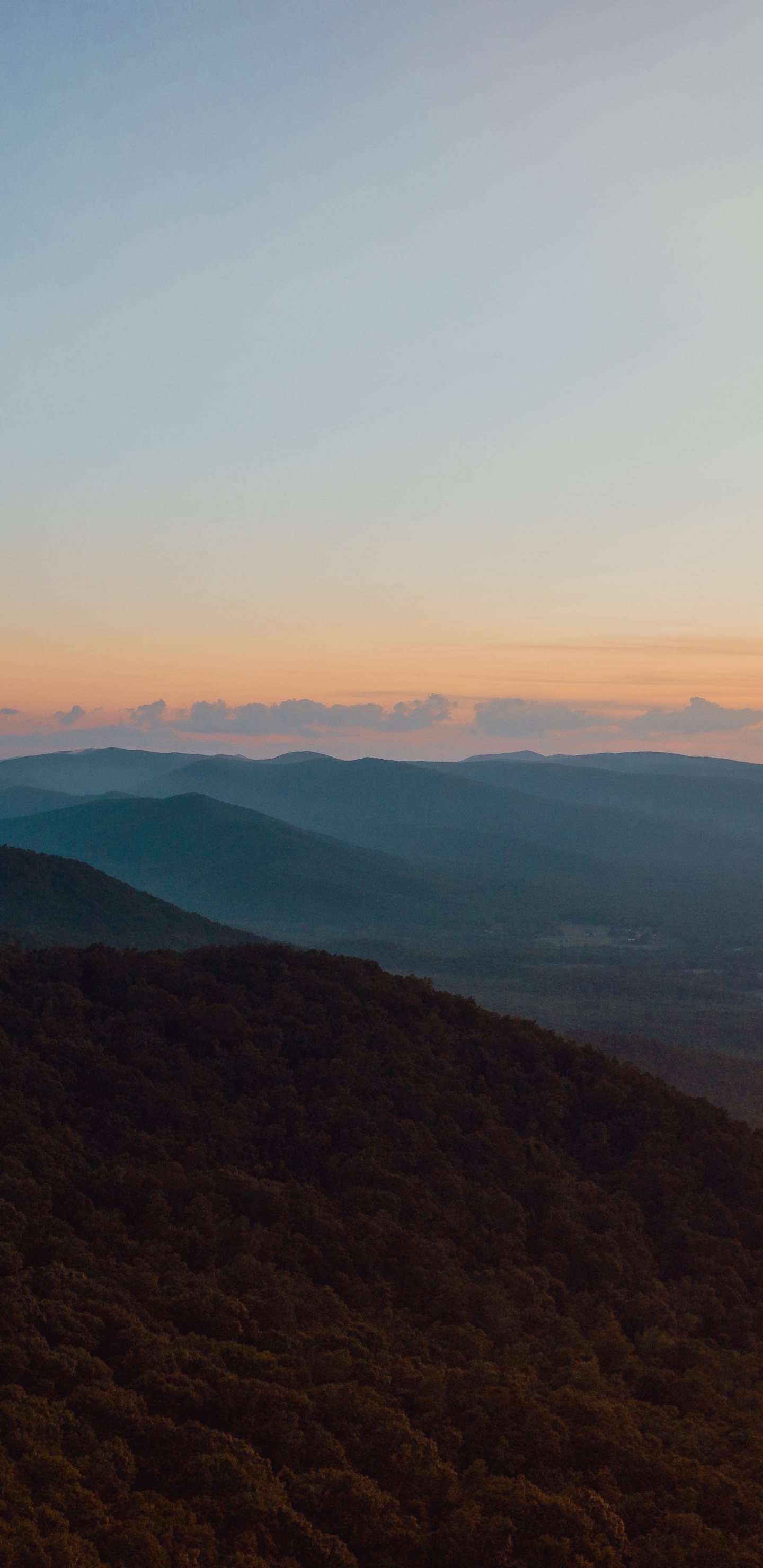 Обои облако, гора, хребет, силуэт, небо в разрешении 1440x2960