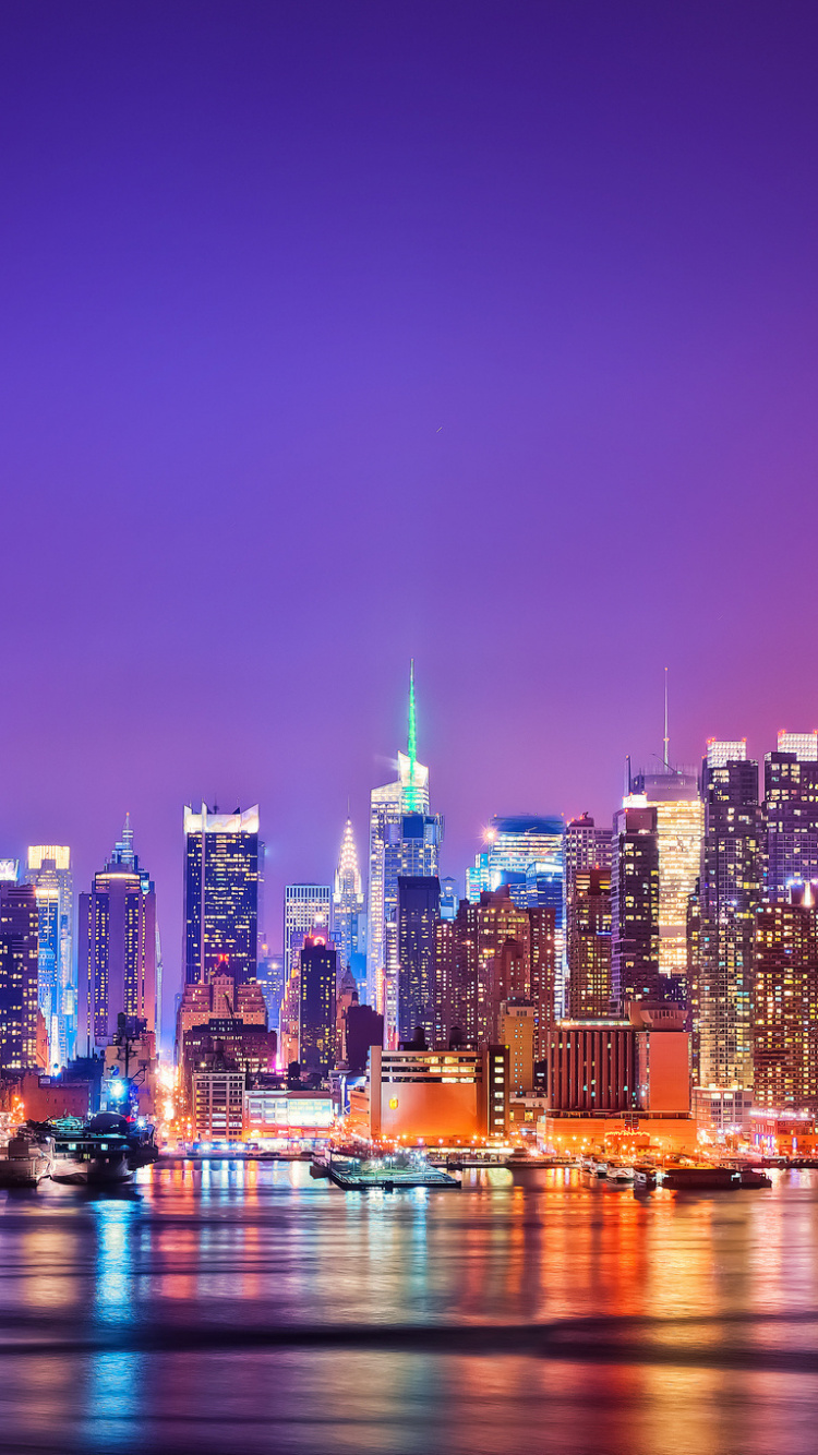 Обои городской пейзаж, город, метрополия, линия горизонта, городской район в разрешении 750x1334