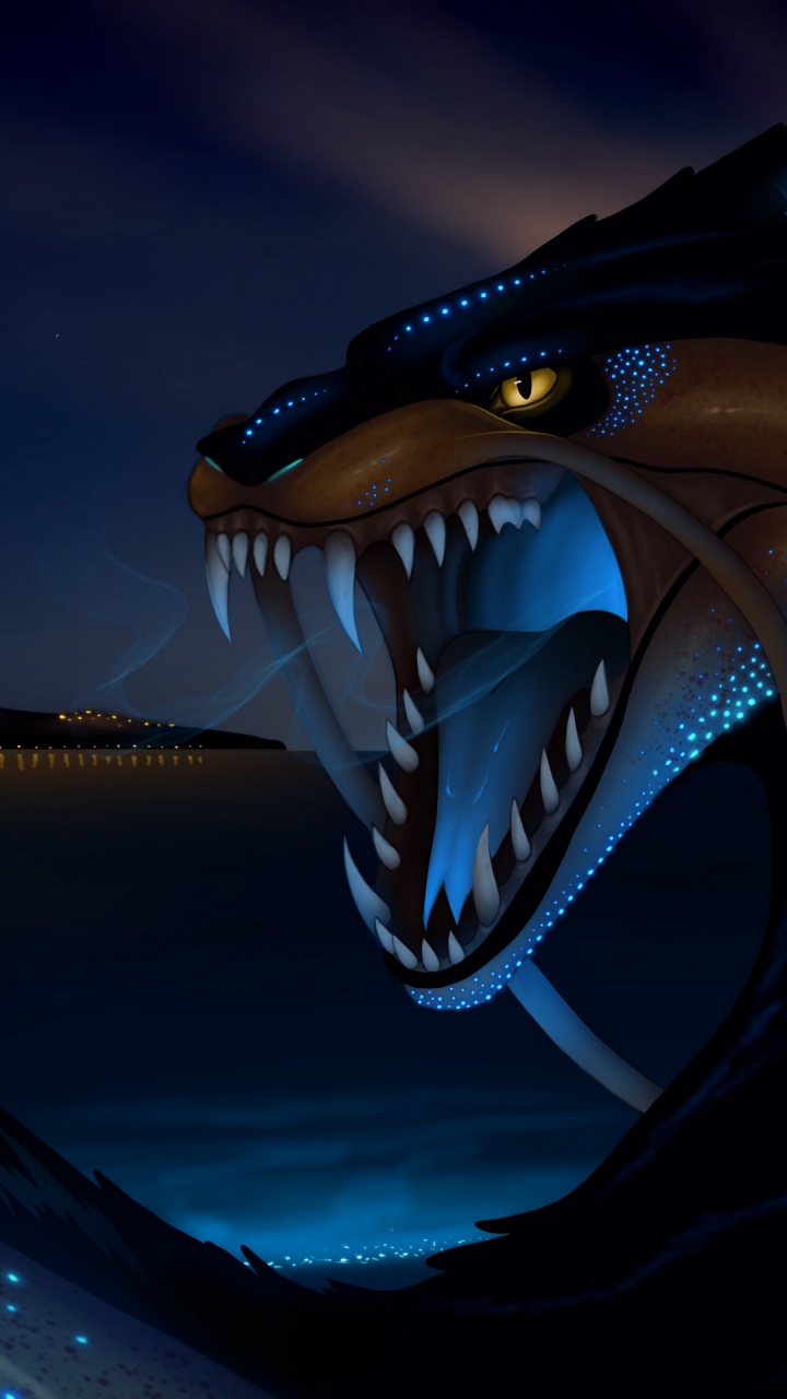 Обои дракон, висгун - социальная сеть, Европейский дракон, легендарное существо, акула в разрешении 720x1280