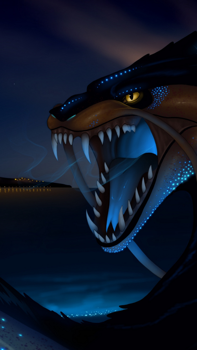 Обои дракон, висгун - социальная сеть, Европейский дракон, легендарное существо, акула в разрешении 750x1334